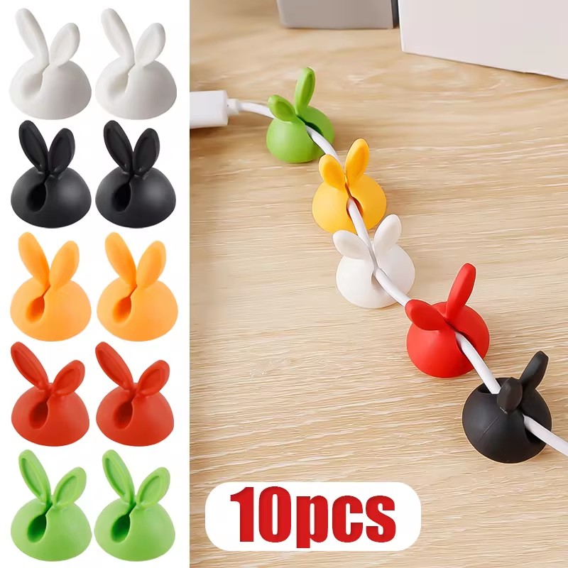 Desk Cable Clip - Sevimli tavşan kulak kablosu yöneticisi masaüstü
