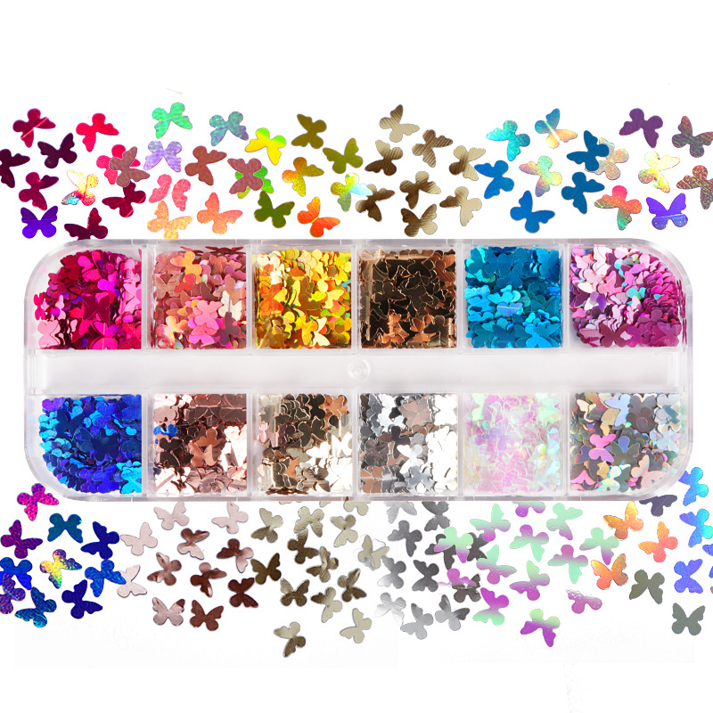 Vet Tech Accessories - Mix renk floresan kelebek Glitter kirpik