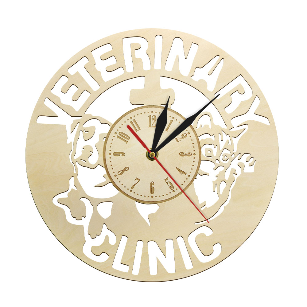 Vet Tech Accessories - Veteriner Kliniği Aksesuarı Ahşap Duvar Saati