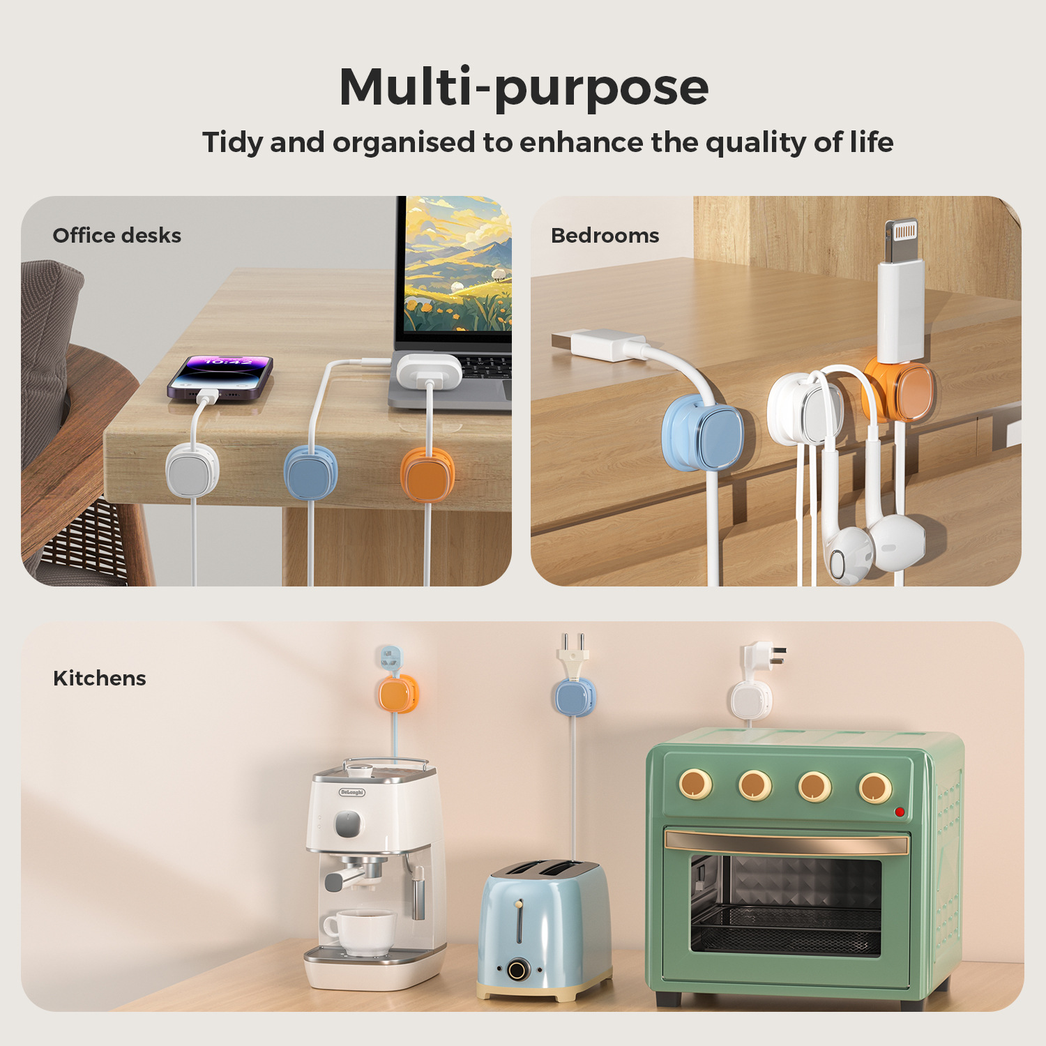 Yapışkanlı kablo düzenleyici K - Desk Cable Clip incelemesi ve fiyatı