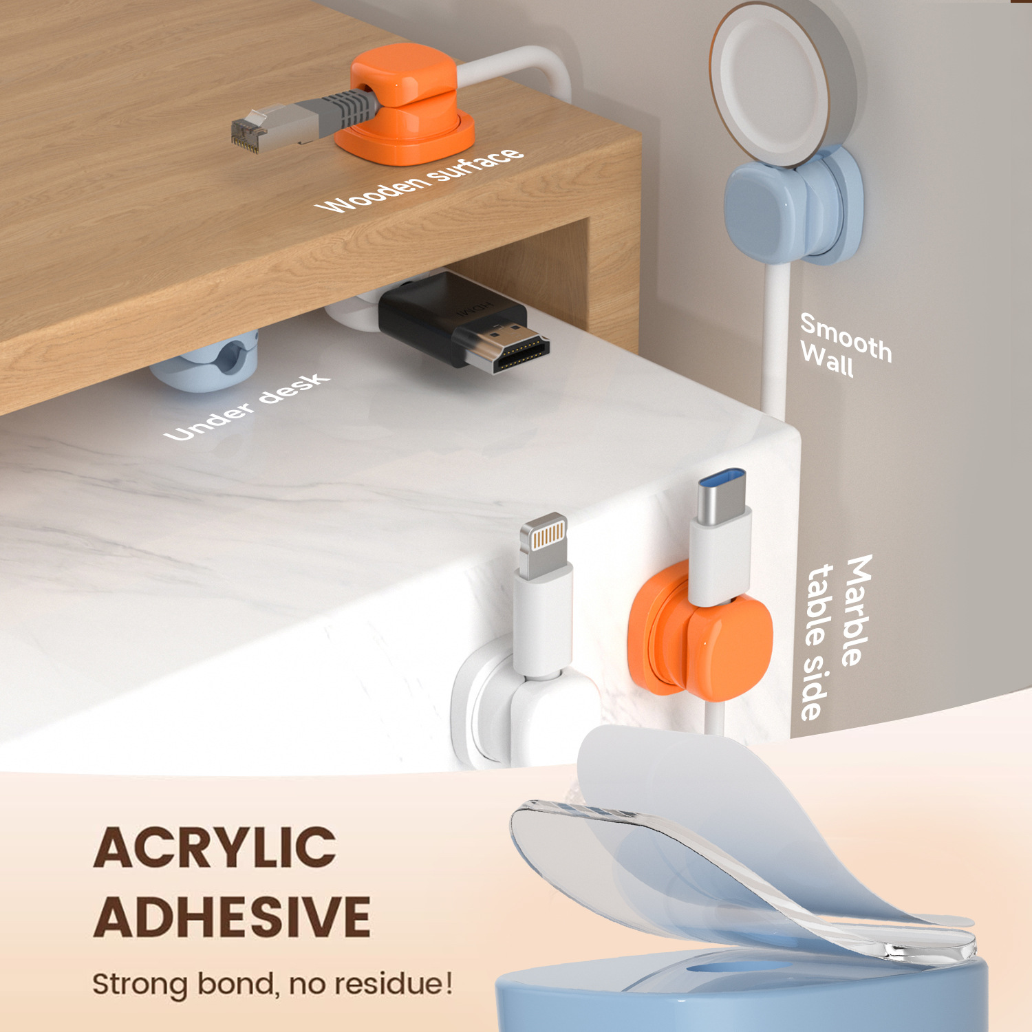Yapışkanlı kablo düzenleyici K - Desk Cable Clip incelemesi ve fiyatı